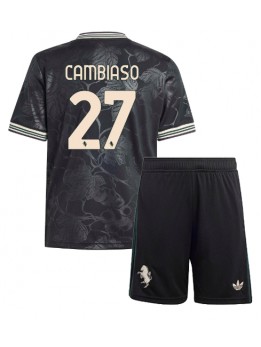 Billige Juventus Andrea Cambiaso #27 Tredjedraktsett Barn 2025-26 Kortermet (+ Korte bukser)